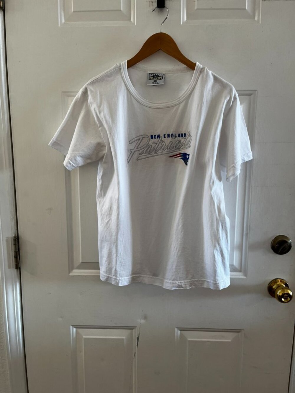 Vintage Unisex Lee Sport White New England Patriots Football Tee Shirt Sz M